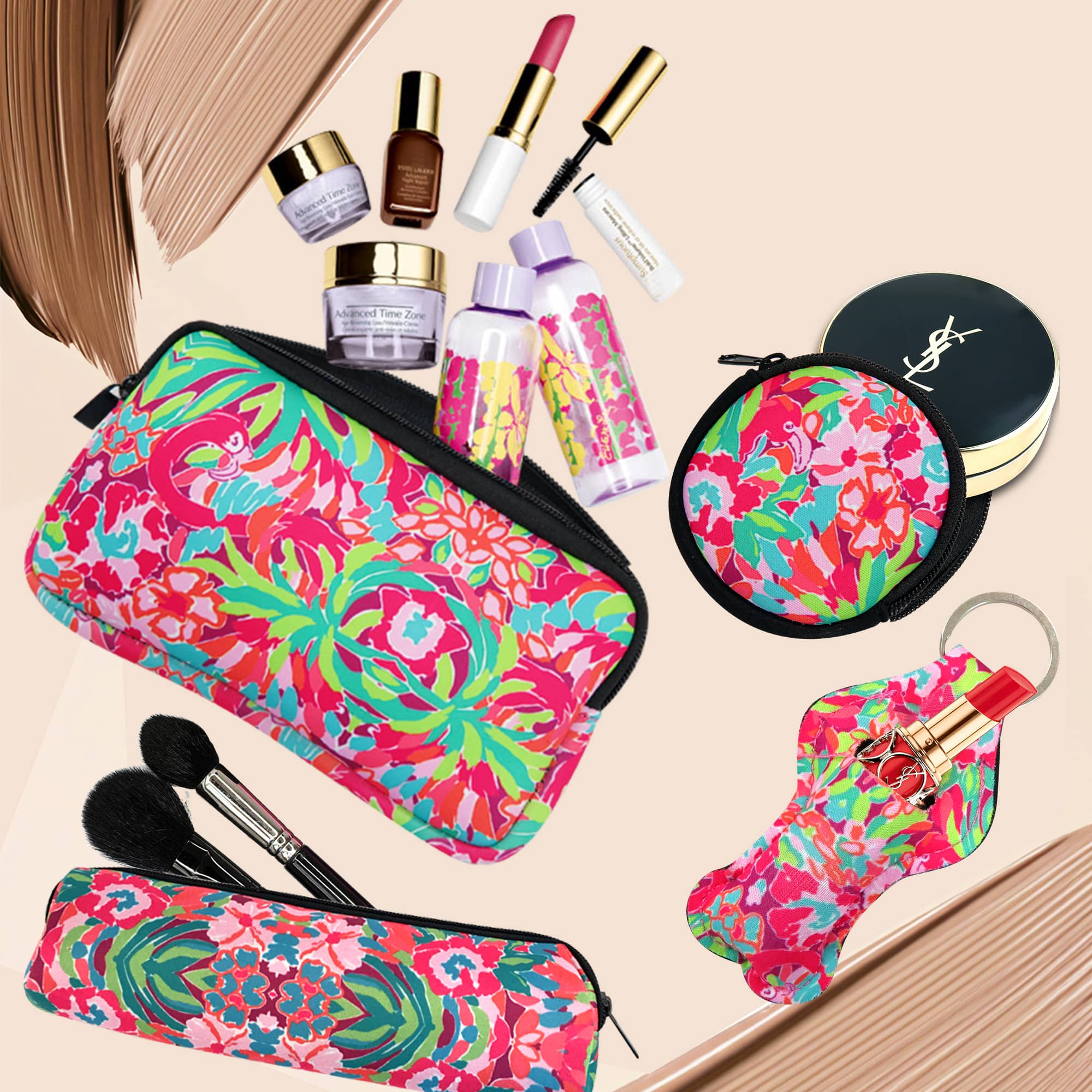 Custom Printed Neoprene Cosmetic Storage Bags