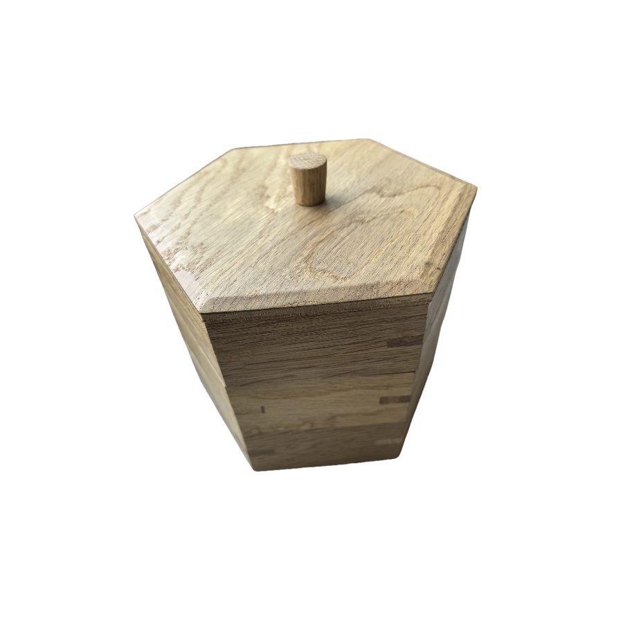 Three-piece set of high-quality wooden snack storage hexagonal boxes