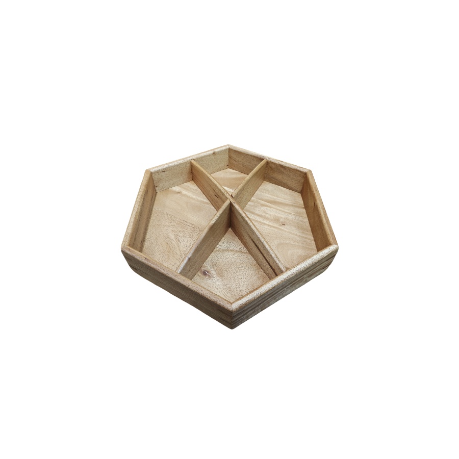 Hexagonal four-grid snack and dried fruit tray