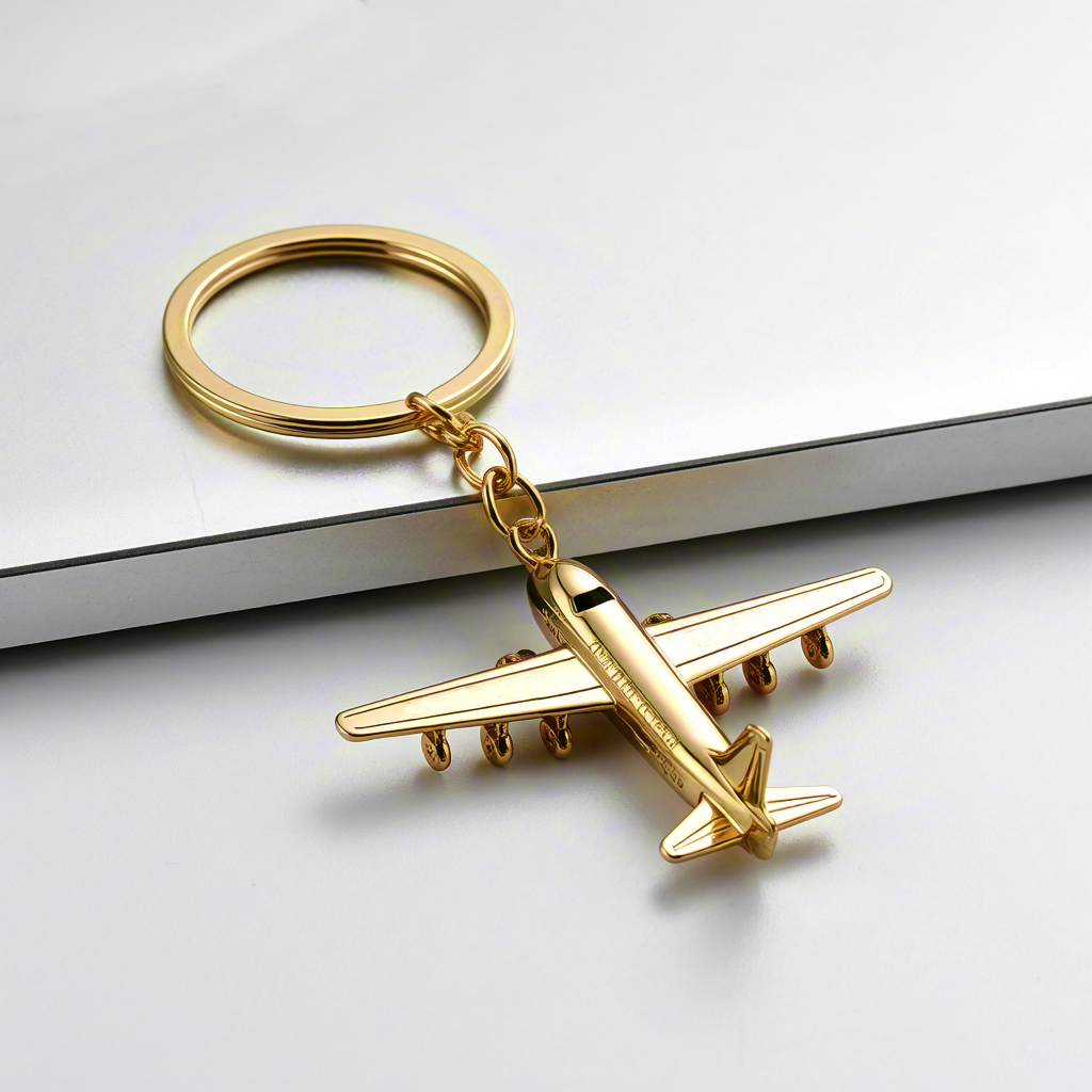 Free Design Fashion 3D Mini Metal Aircraft Keychain