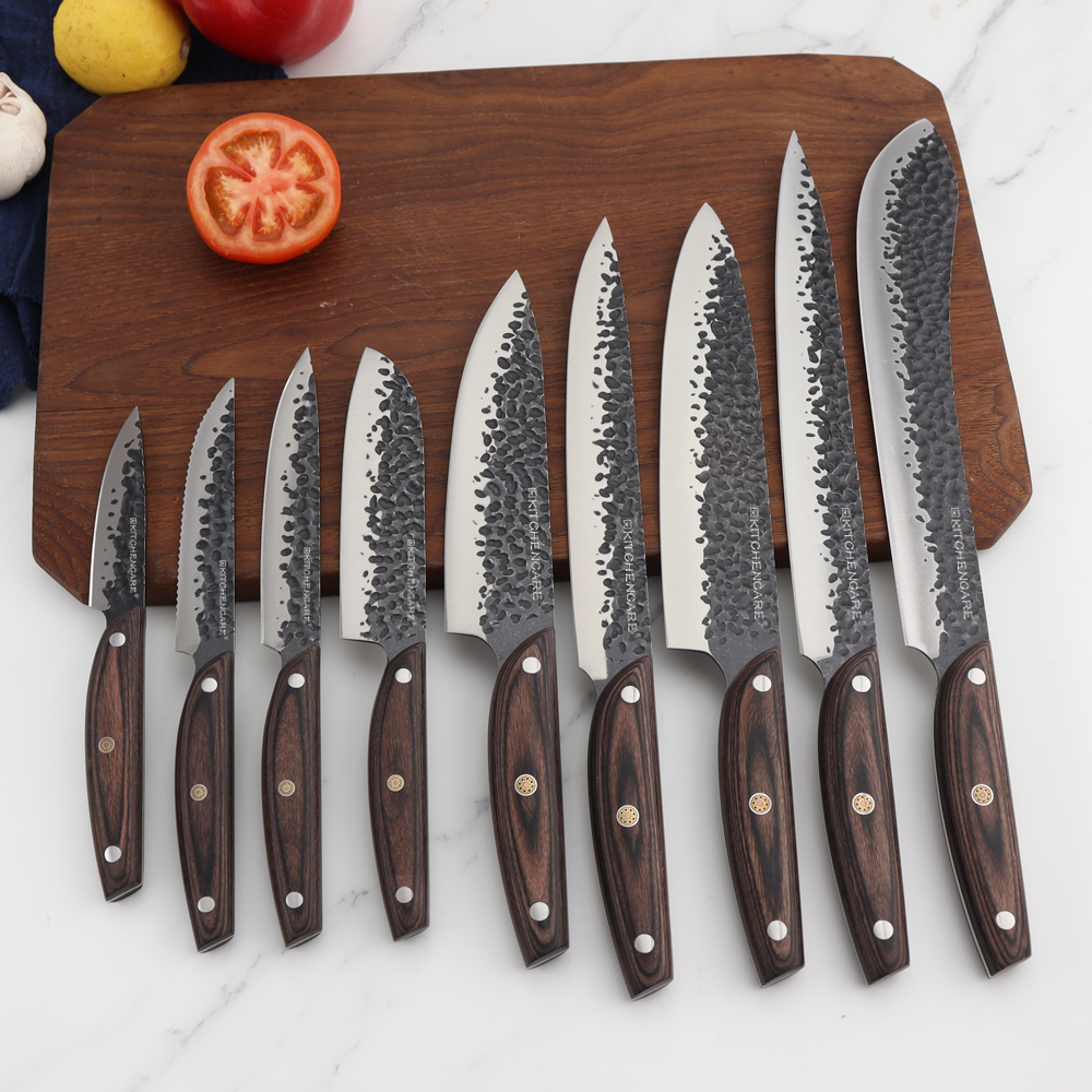 Hip-home stainless steel kitchen knife professional black new pakka wood chef knife