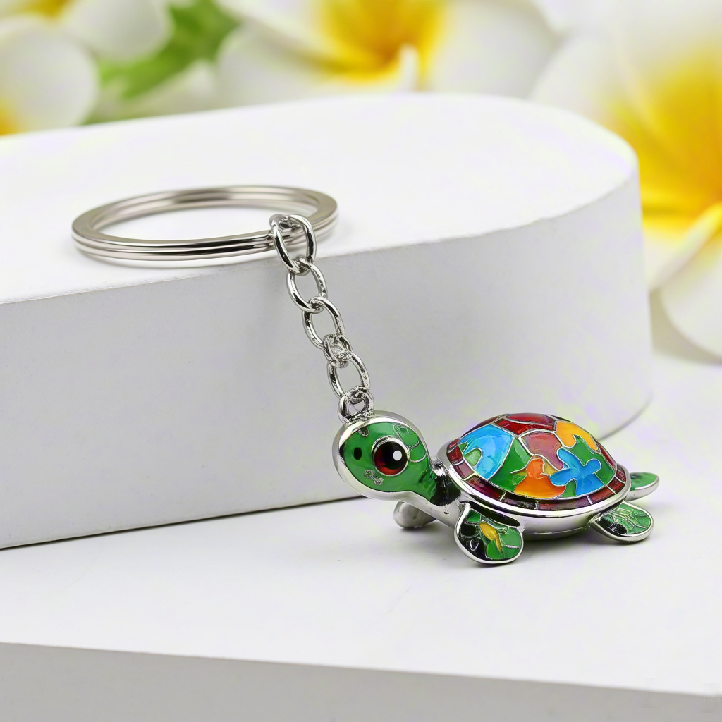 Custom Design 3D Cartoon Turtle Keychain