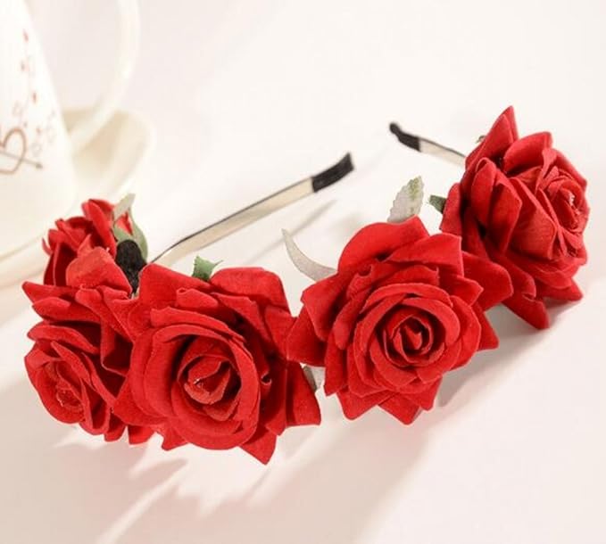 Amie Rose Headband Women's Flower Headband Girl's Flower Crown