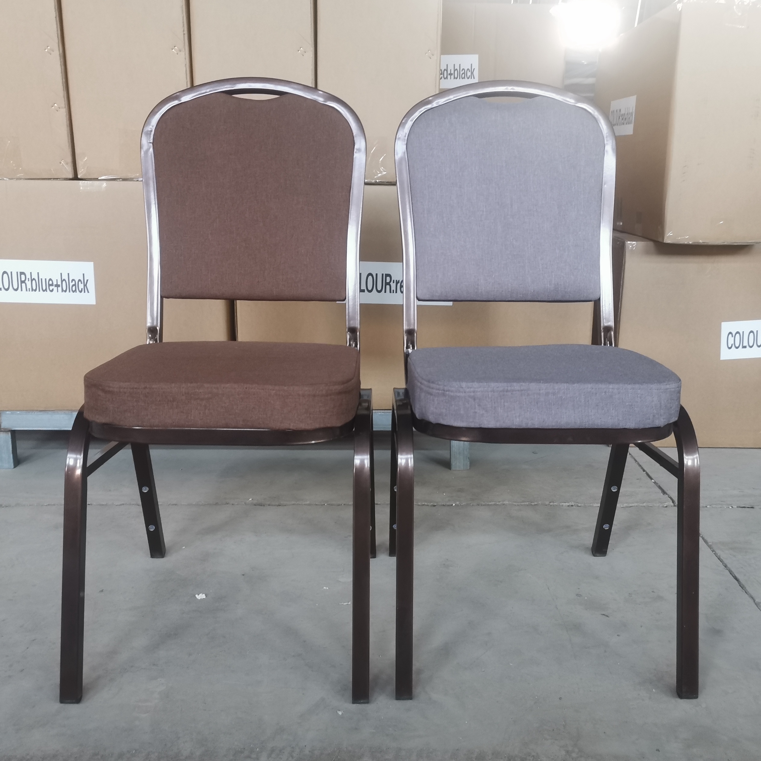 Wholesale Cheap Fancy Luxury Stackable Rental Gold Metal Iron Steel Wedding Banquet Hotel Chairs
