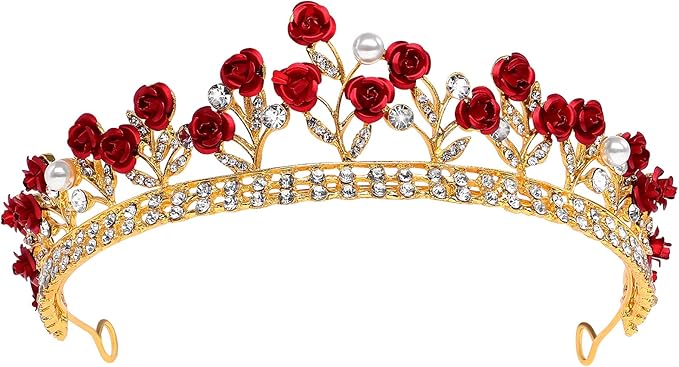 Amie Designed Bride Headdress Wedding Hair Crown Rose Rhinestone Crown Wedding Girl Tiara Headdress