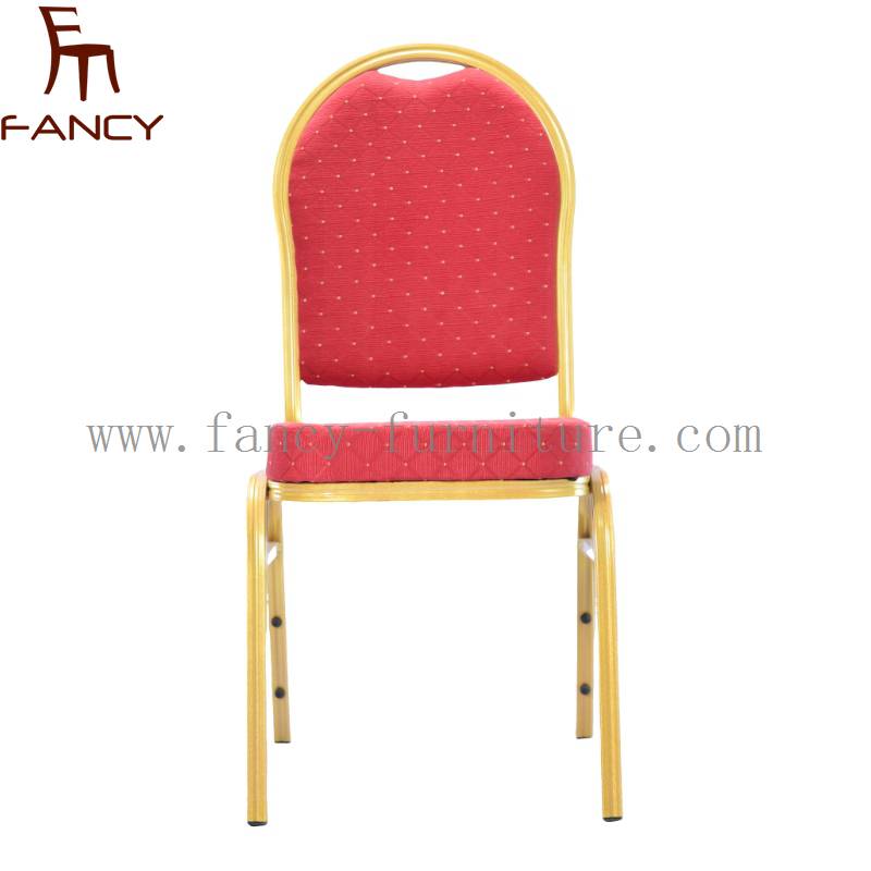 Stacking Red Banquet Hall Furniture Wedding Gold Legs Party Hotel Chairs and Table Wholesale