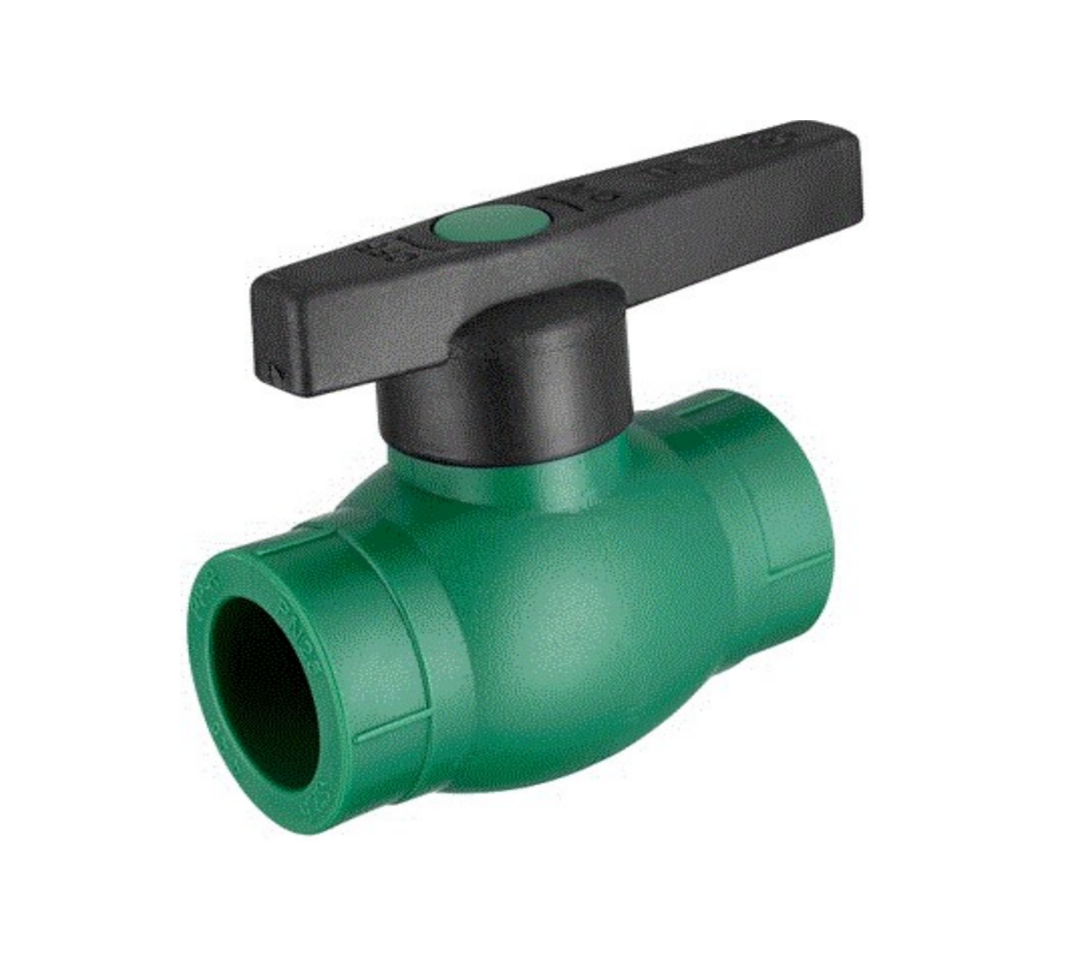 PPR pipe brass plastic valve with black handle for hot and cold water and pure water