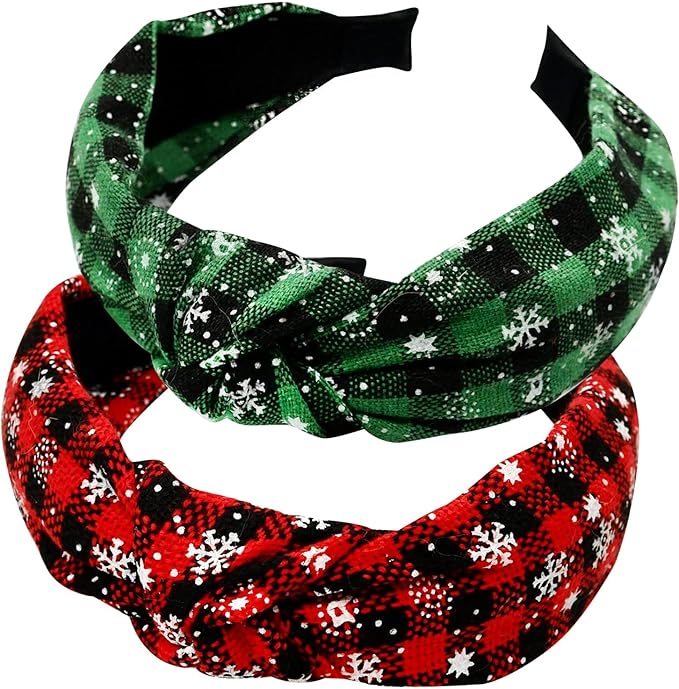 Amie Novel Christmas Hair Accessories, Knotted Headband, Snowflake Christmas Headband