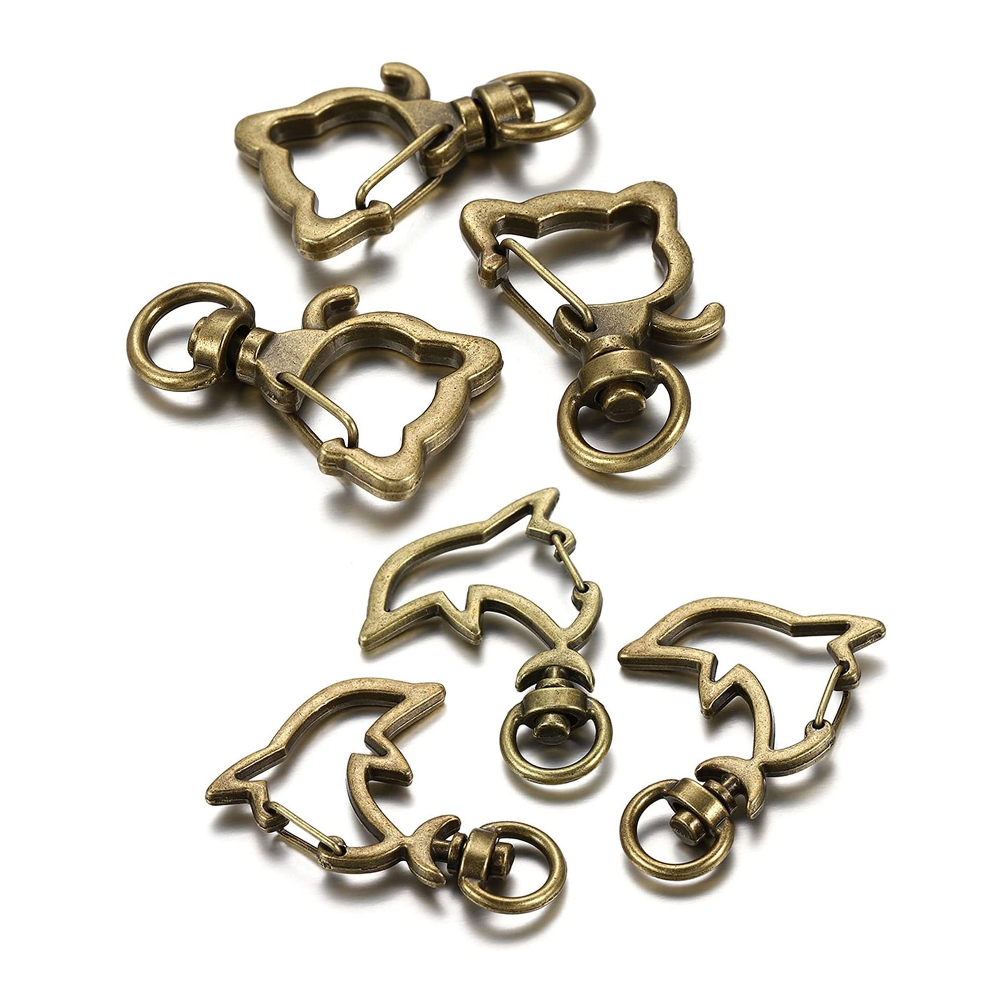 Creative Shaped Antique Copper Plated Lobster Claw Swivel Clasps Key Ring