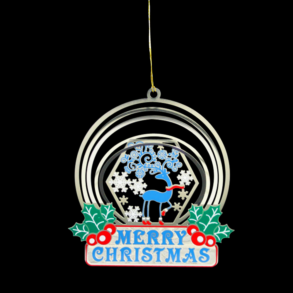 Custom Brass Ornaments 3D Spinning Metal Charms for Christmas Tree