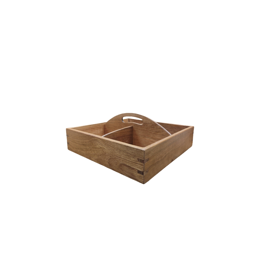 Portable hand-held four-compartment dried fruit snack tray