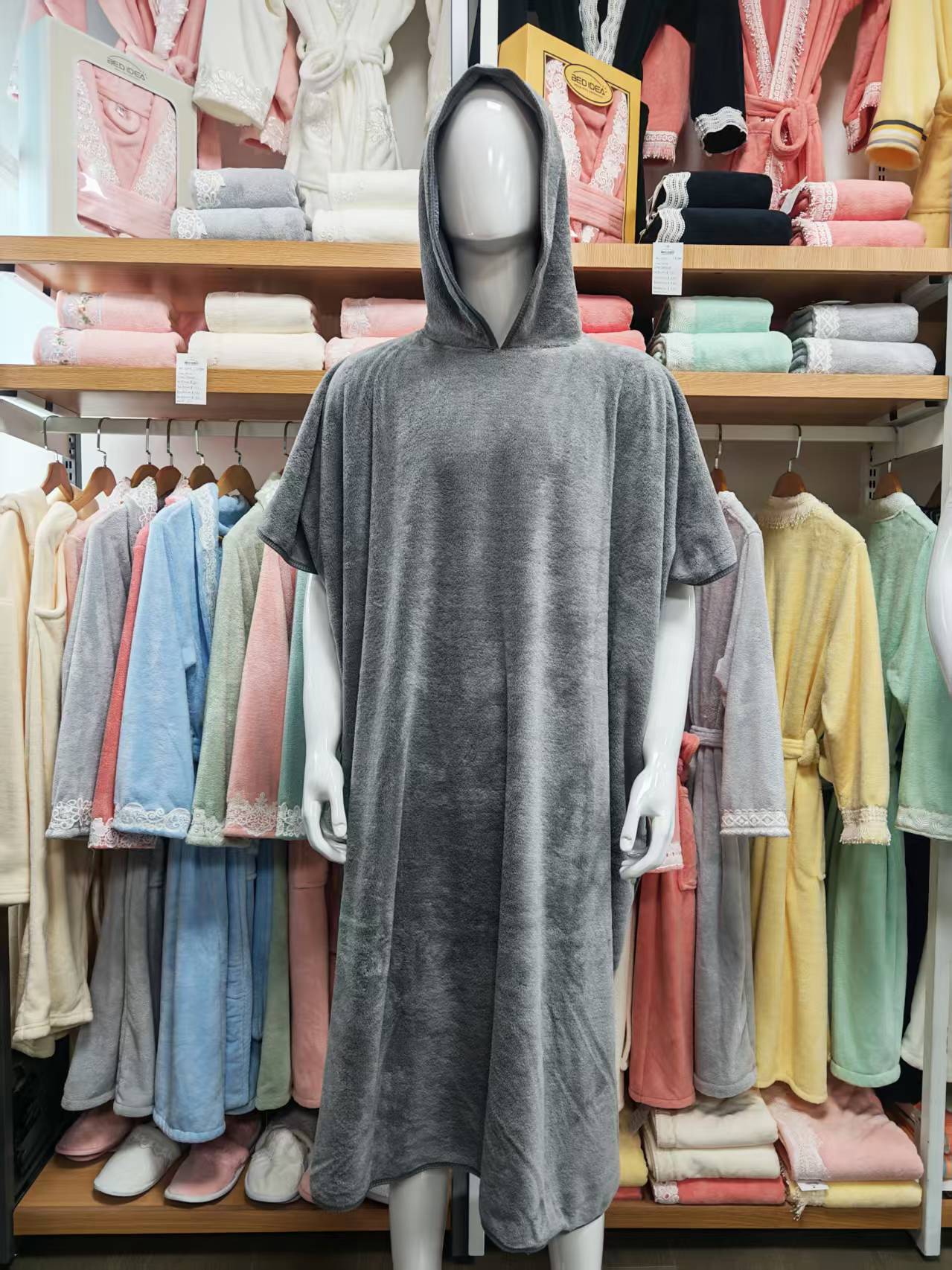 Coral Fleece Solid Poncho