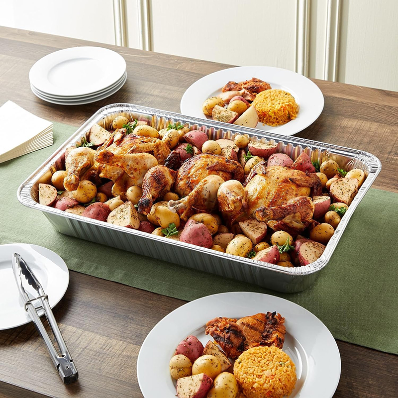 Rectangular Aluminum Foil Baking Pans - Food Grade Loaf Pans for Oven, Grill & Catering - Commercial