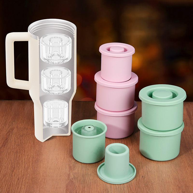 Customize Soft Easy Demold Ice Cube Molds Trays Set Stanley Cup Silicone Large Ice Making Molds