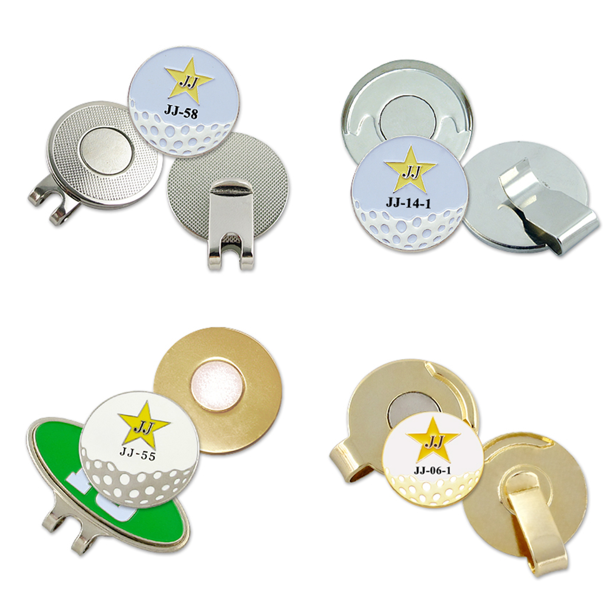 Bulk Golf Marker Custom 3D Logo Soft Enamel Metal Hat Clips