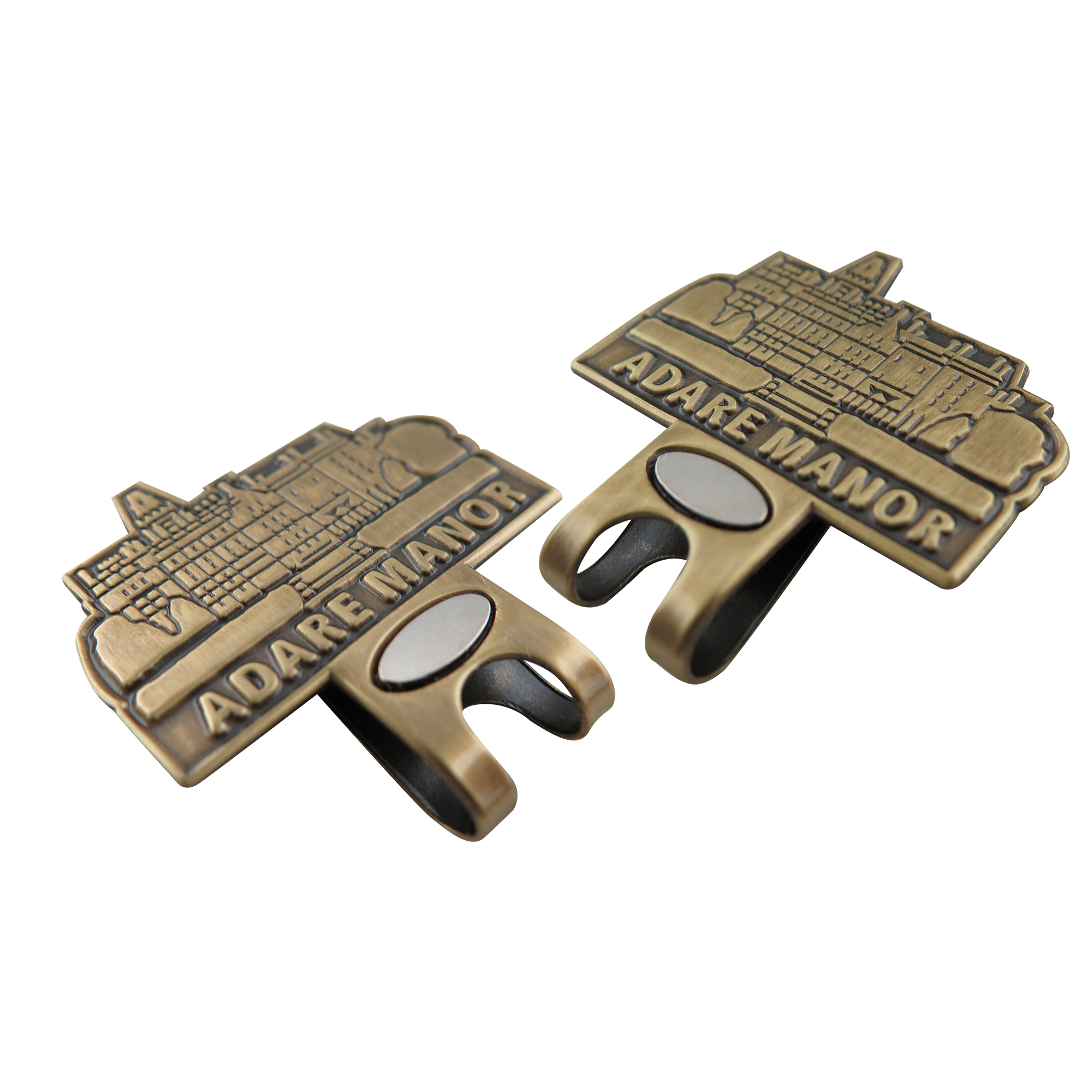 Custom Brand Logo Antique Bronze Metal Golf Hat Clip