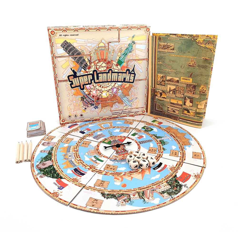 Super Landmarks Wholesale Custom Printing Kids Family Paper Board Game Maker Manufacturer Factory