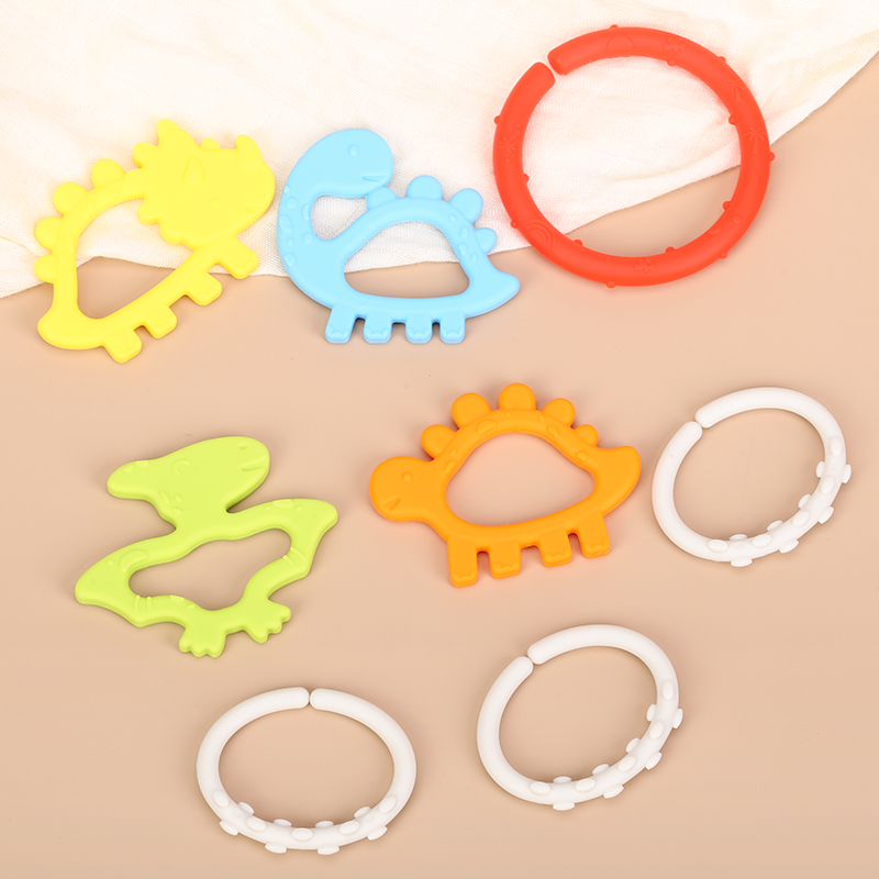 Teether Food Grade Chewable Montessori Dinosaur Shape Soft Sensory Silicone Baby Teethers