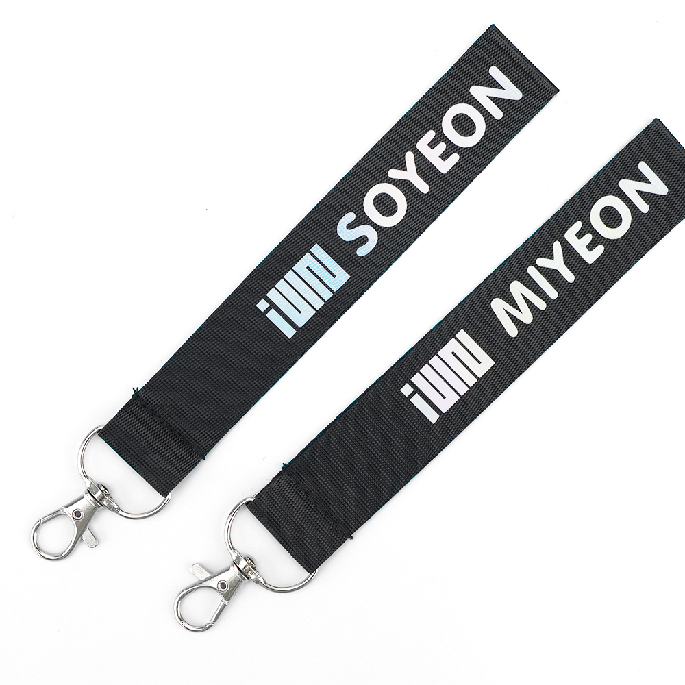 Custom Polyester Wristband Short Keychain With Printed Logo
