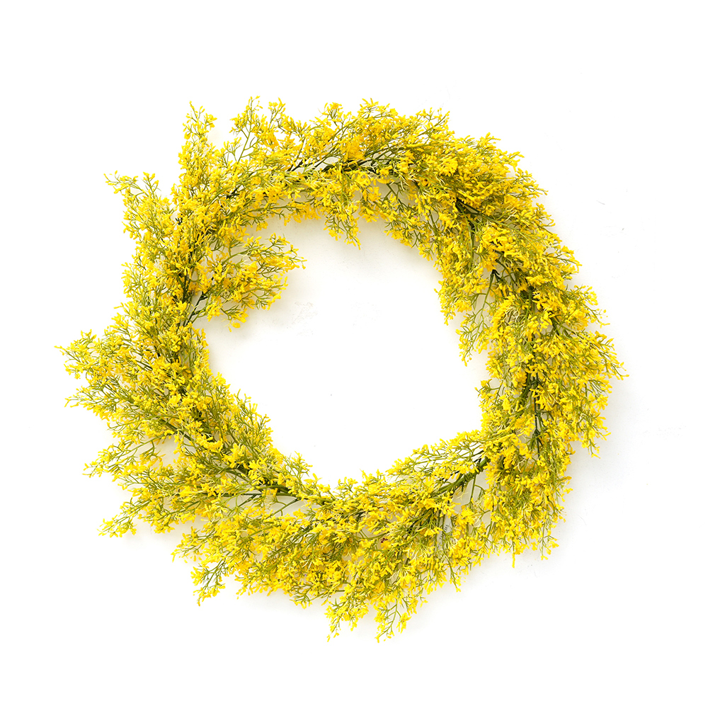 Transworld Artificial Wreath Rape Flowers Decorative Wreaths and Plants for Interior Wall Decor