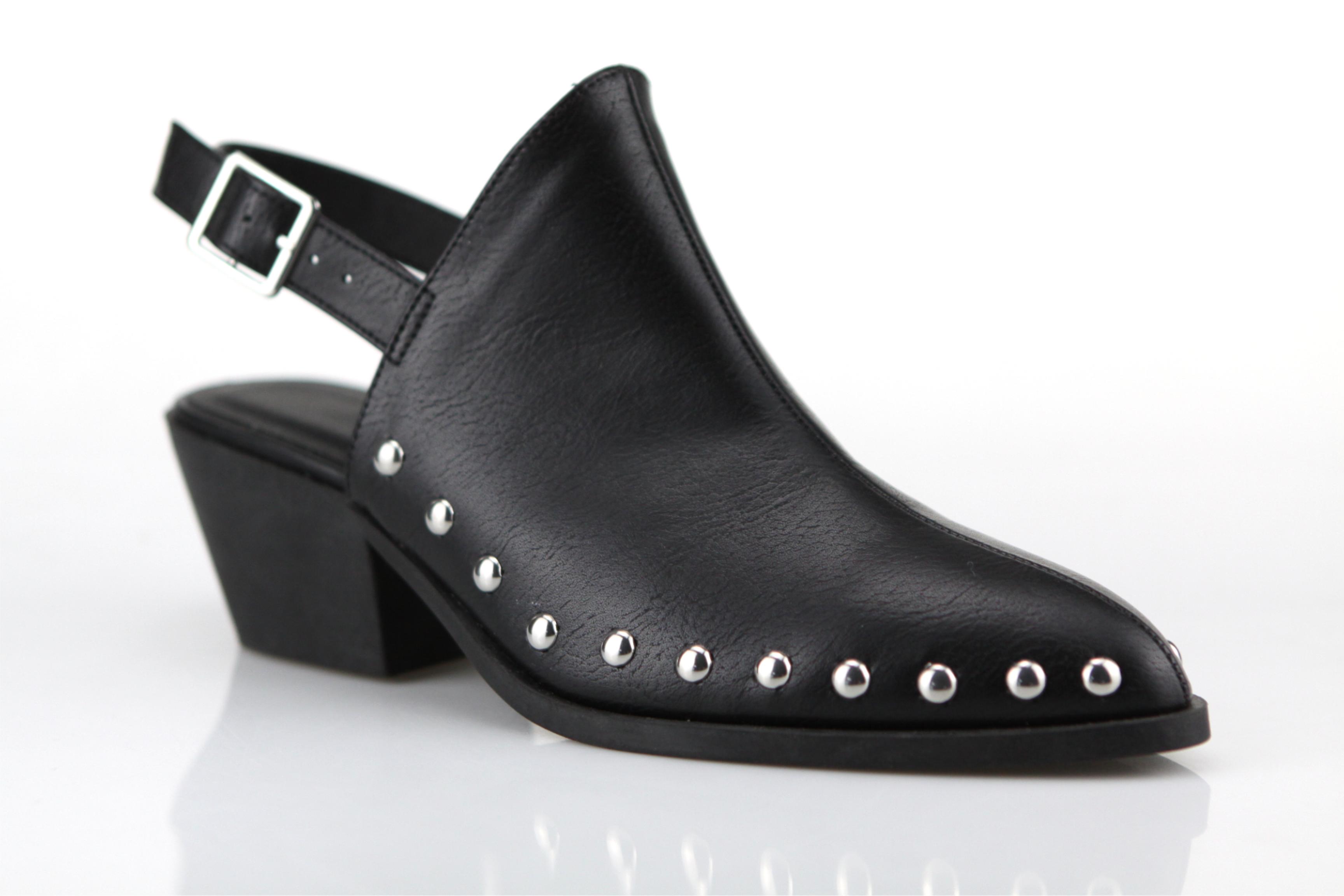 Black PU Rivet - Decorated Boot