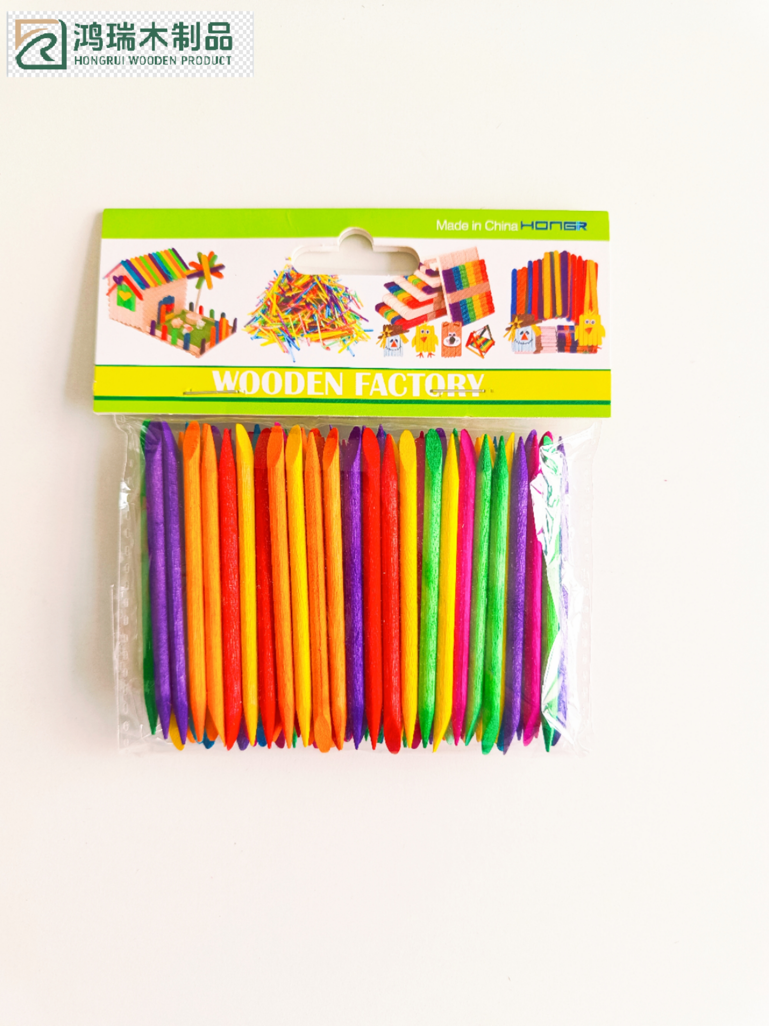 Colorful wooden nail sricks