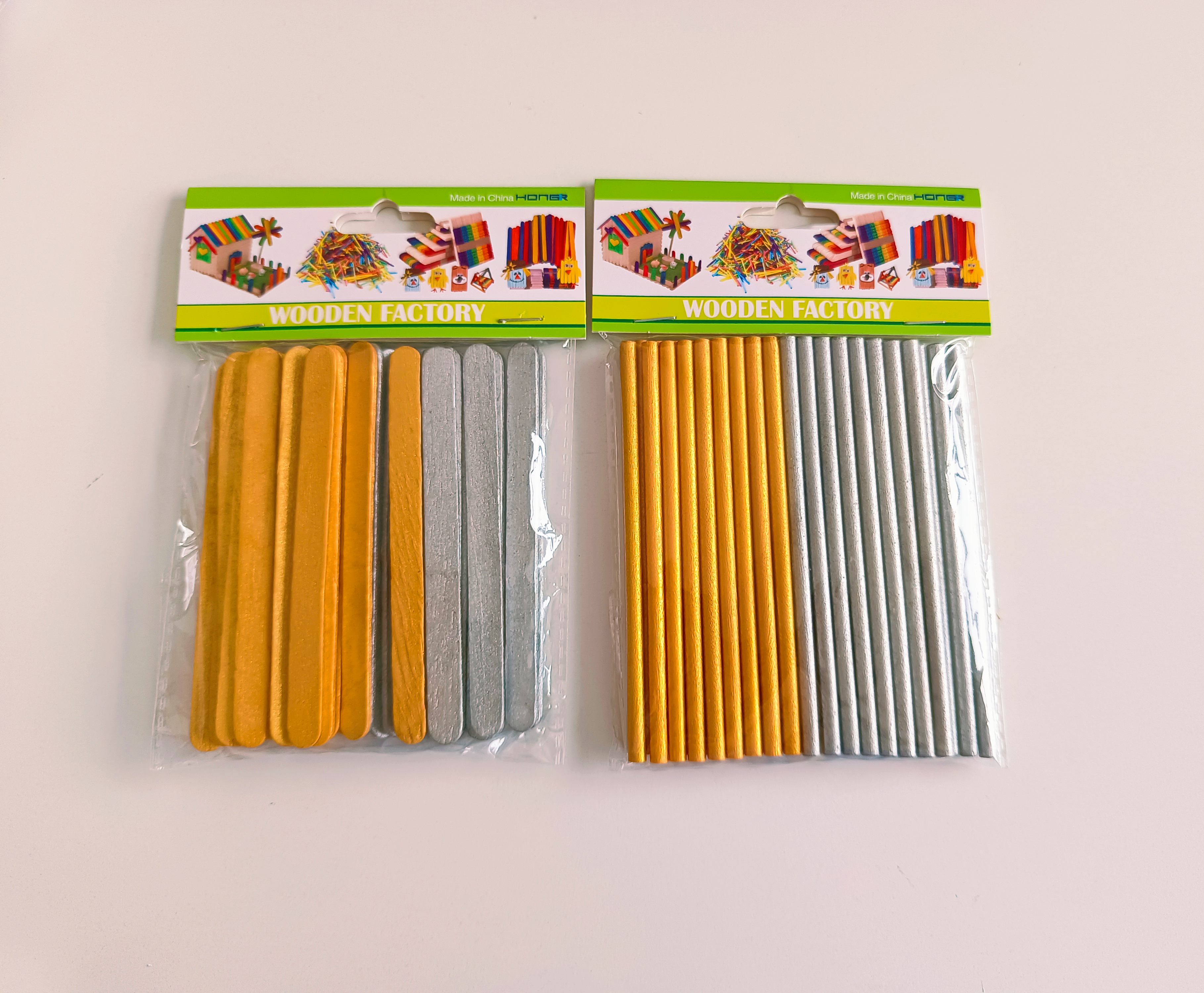 Gold and silver color painted ice cream stick,craft stick