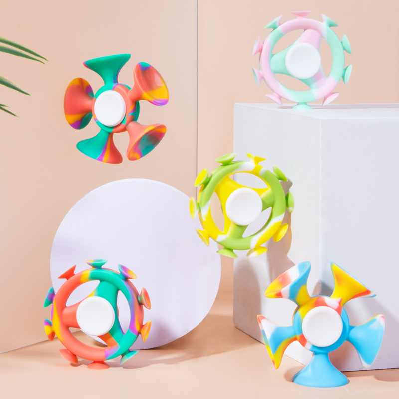 Wholesale Fun Suction Cup Fidget Spinner Decompression Toy Stress Release Handheld Fidget Toys