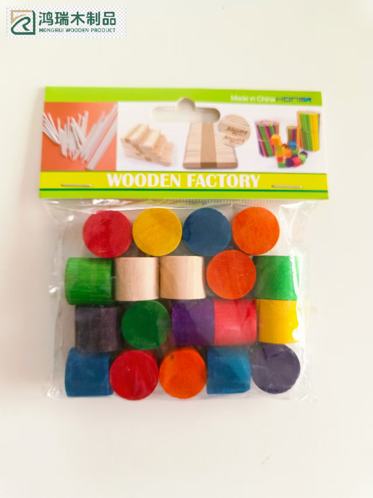 Cylindrical wooden block