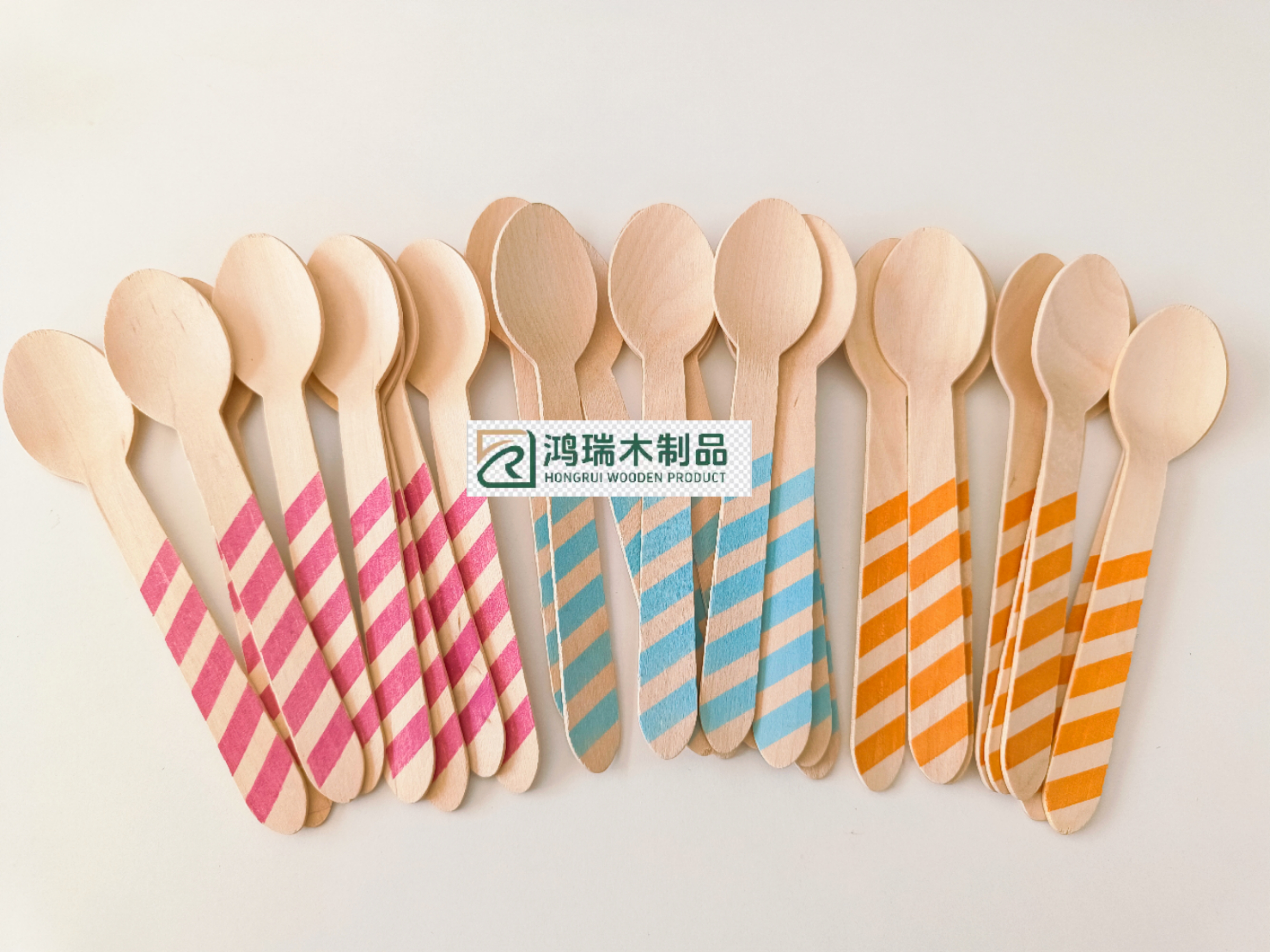 Wooden knife colorful printed160mm