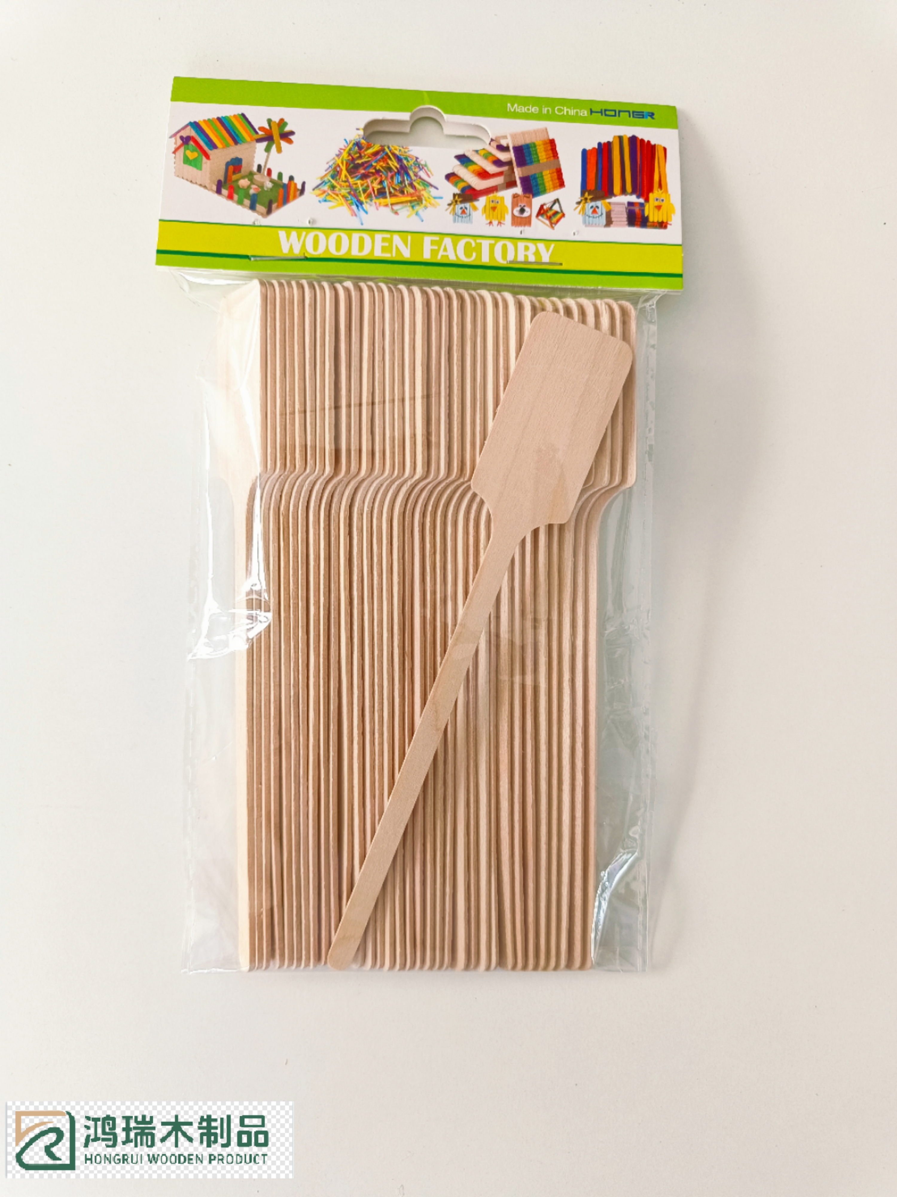 Flat head wooden coffee stick