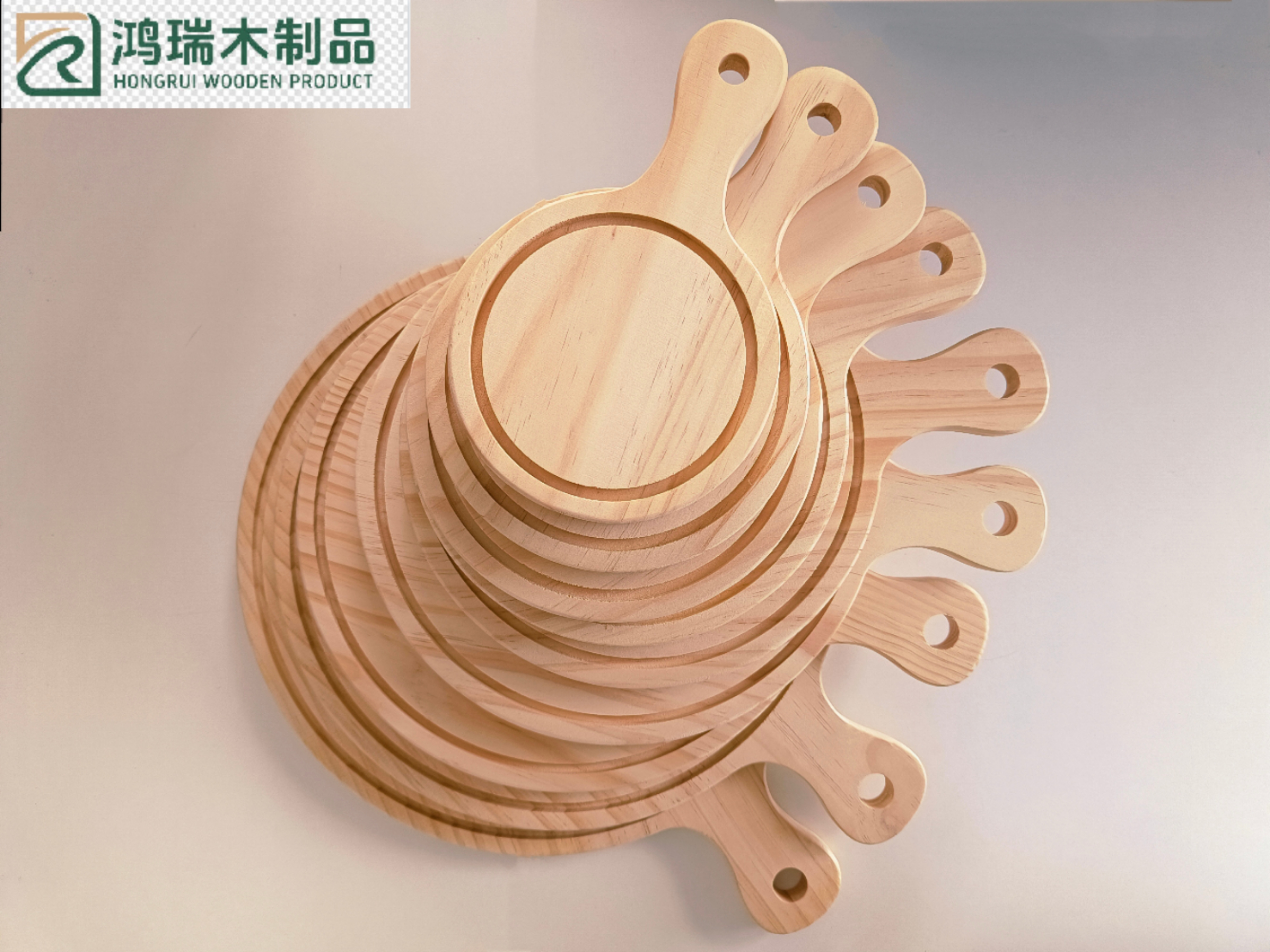 Wooden pizza dish
