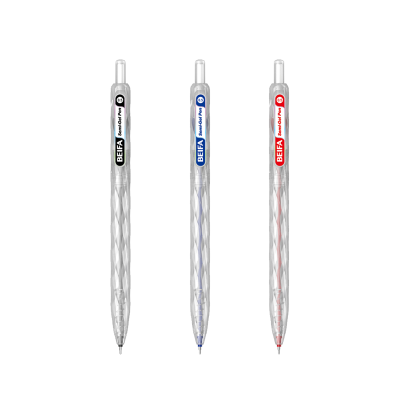 Fast-drying retractable semi-gel pen refil（double-ball）