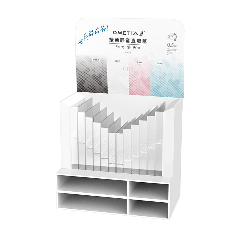 Silent straight liquid pen display rack
