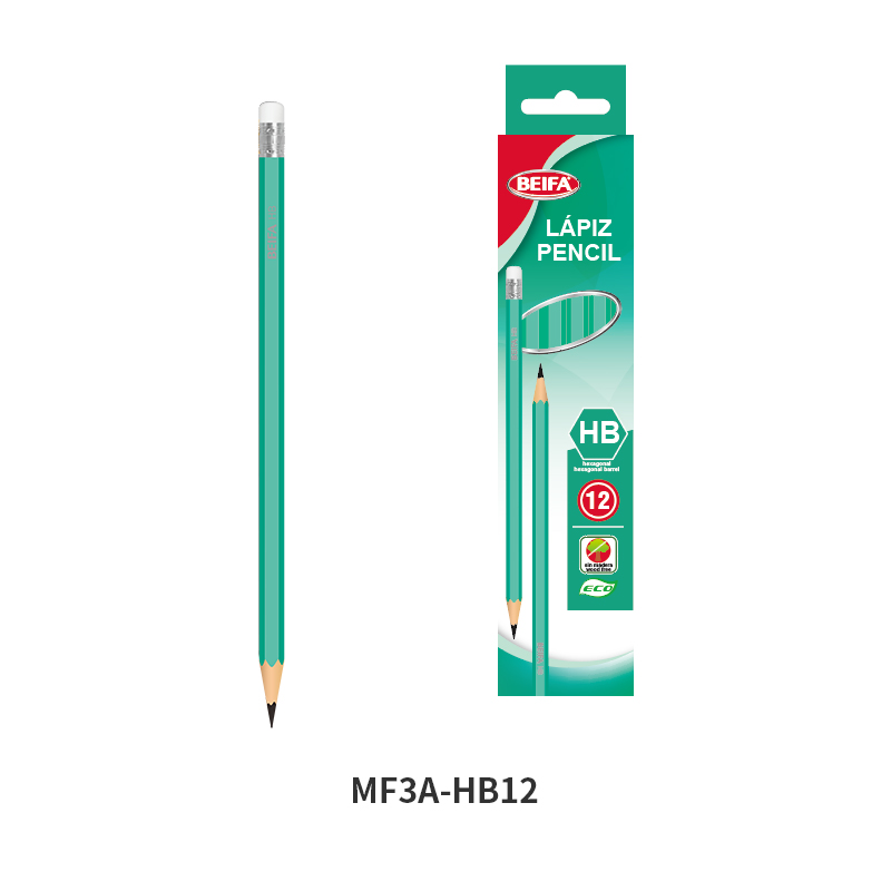 HB Hexagonal Plastic Pencil(with eraser)