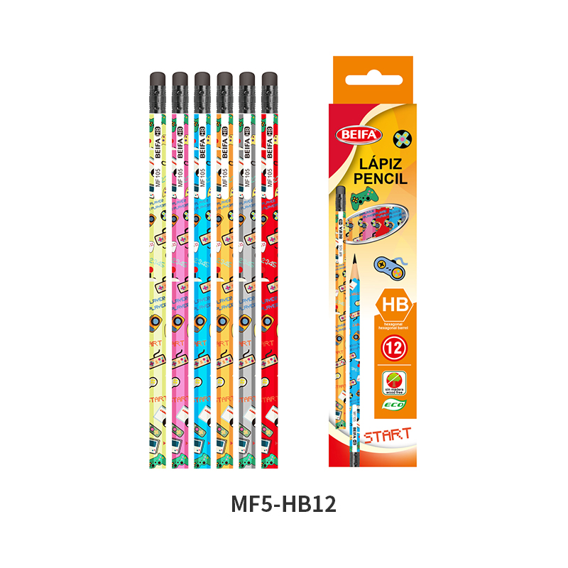 HB Hexagonal Plastic Pencil(with eraser)