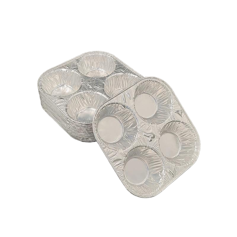 4 Compartment Disposable Aluminum Foil Baking Tray
