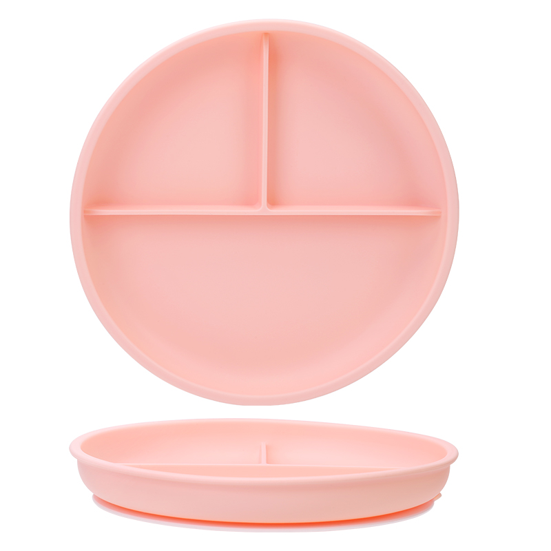 Baby Weaning Set Children Food Grade Silicone Non Slip Feeding Bowl Set Baby Divided Suction Plate