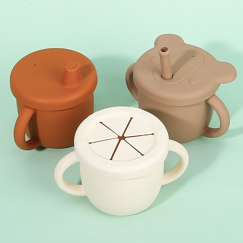 Silicone Toddlers Sippy Cup Baby Silicone Muffin Cups Ids Odm Oem Snack Silicone Baby Straw Cup