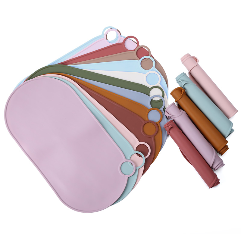 Eco Friendly Non Slip Kids Round Christmas Dining Table Place Mats Silicone Placemat With Coaster
