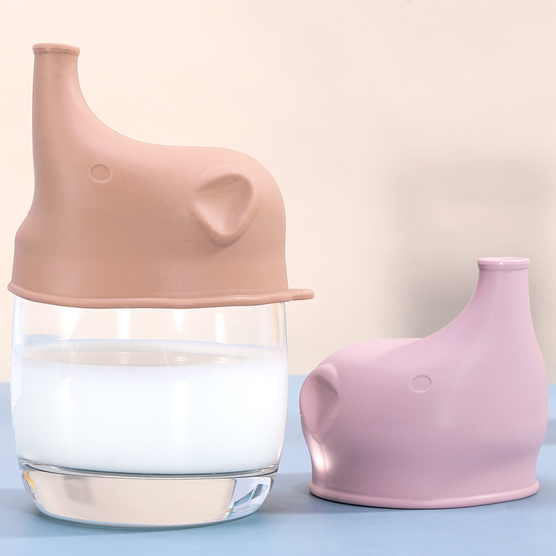 Popular Baby Silicone Cute Elephant Cups for Kids Sippy Cup Lid