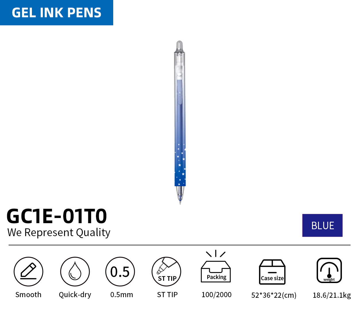 Move the erasable gel ink pen