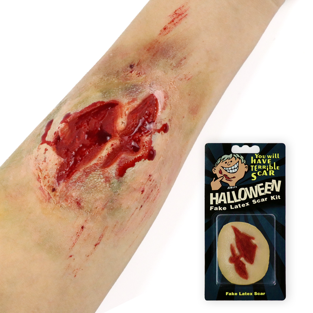 Reusable Face Body Scar Halloween SFX Makeup Realistic Silicon Fake Scar Kit
