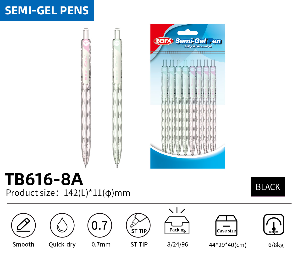 Semi gel pen