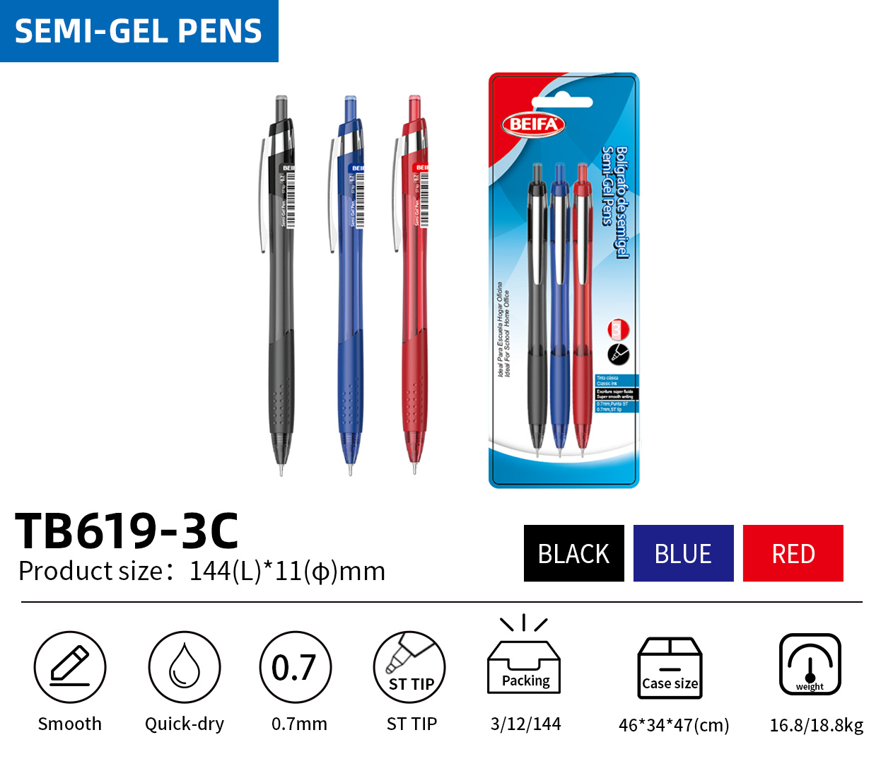 Semi gel pen