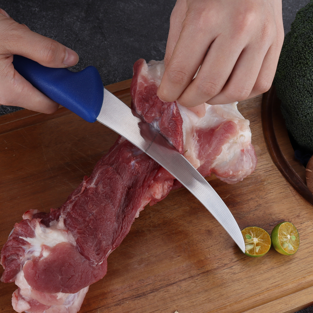 Hip-home factory stainless steel kitchen knife professional blue PP 6inch butcher knife