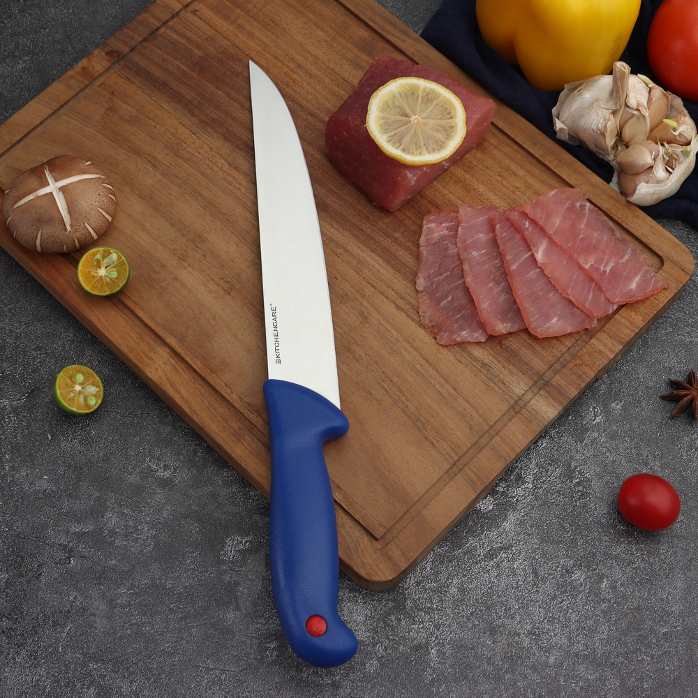 Hip-home 2025 stainless steel kitchen knife professional blue PP 8.5inch butcher knife