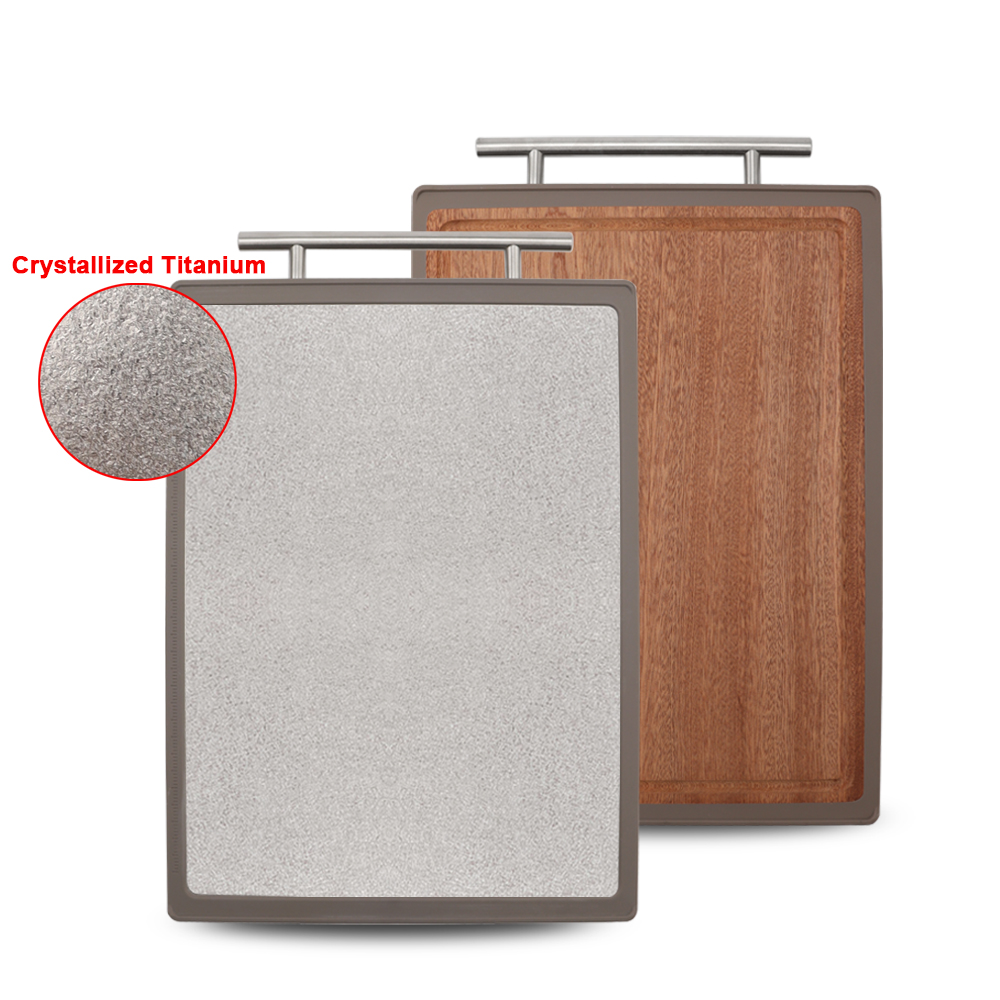 Hip-home 2025 new arrivals titanium chopping board wood crystal titanium cutting board