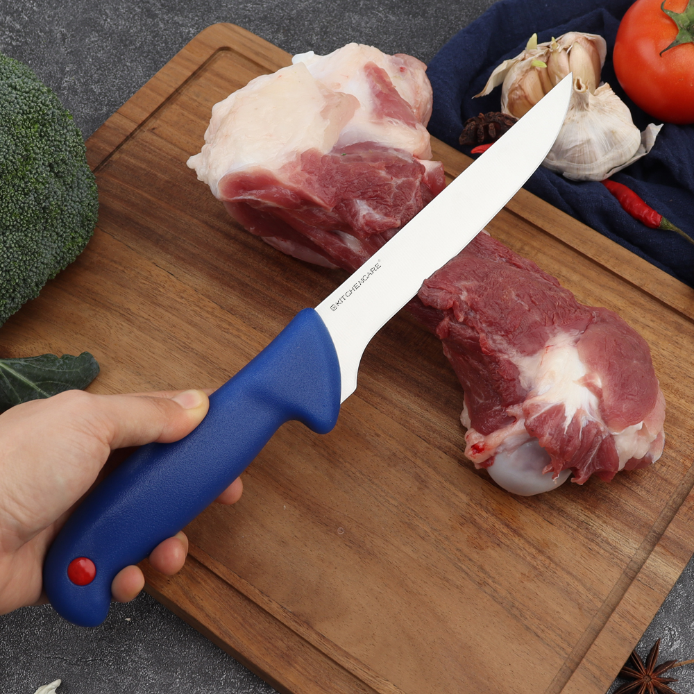 Hip-home custom stainless steel kitchen knife professional blue PP 6.5inch butcher knife