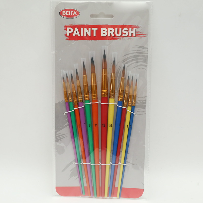 Paintbrush 12-piece set - Gold Black Round Spike